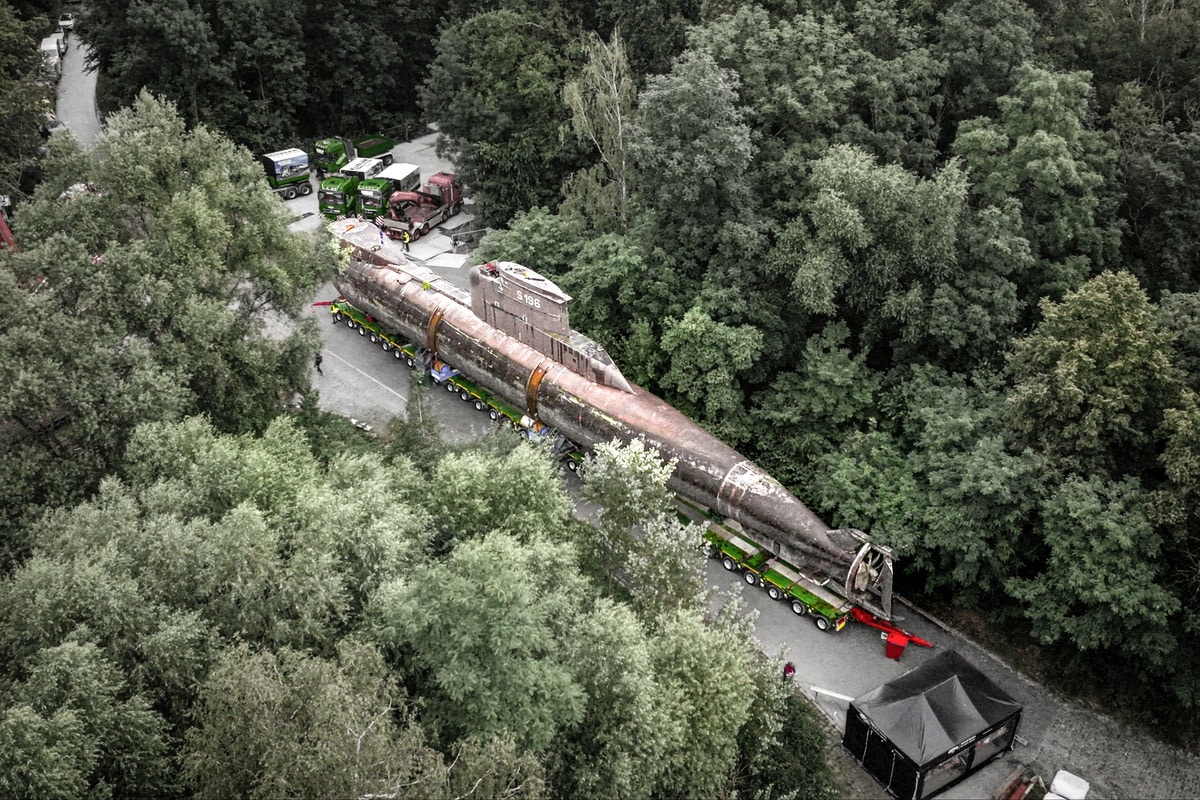 U17 Submarine Transported on SCHEUERLE InterCombis to Museum Destination