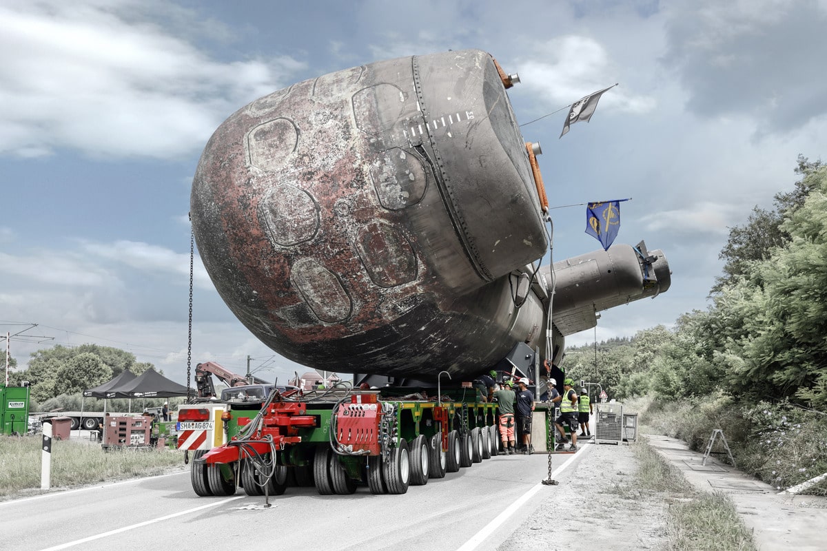 U17 Submarine Transported on SCHEUERLE InterCombis to Museum Destination